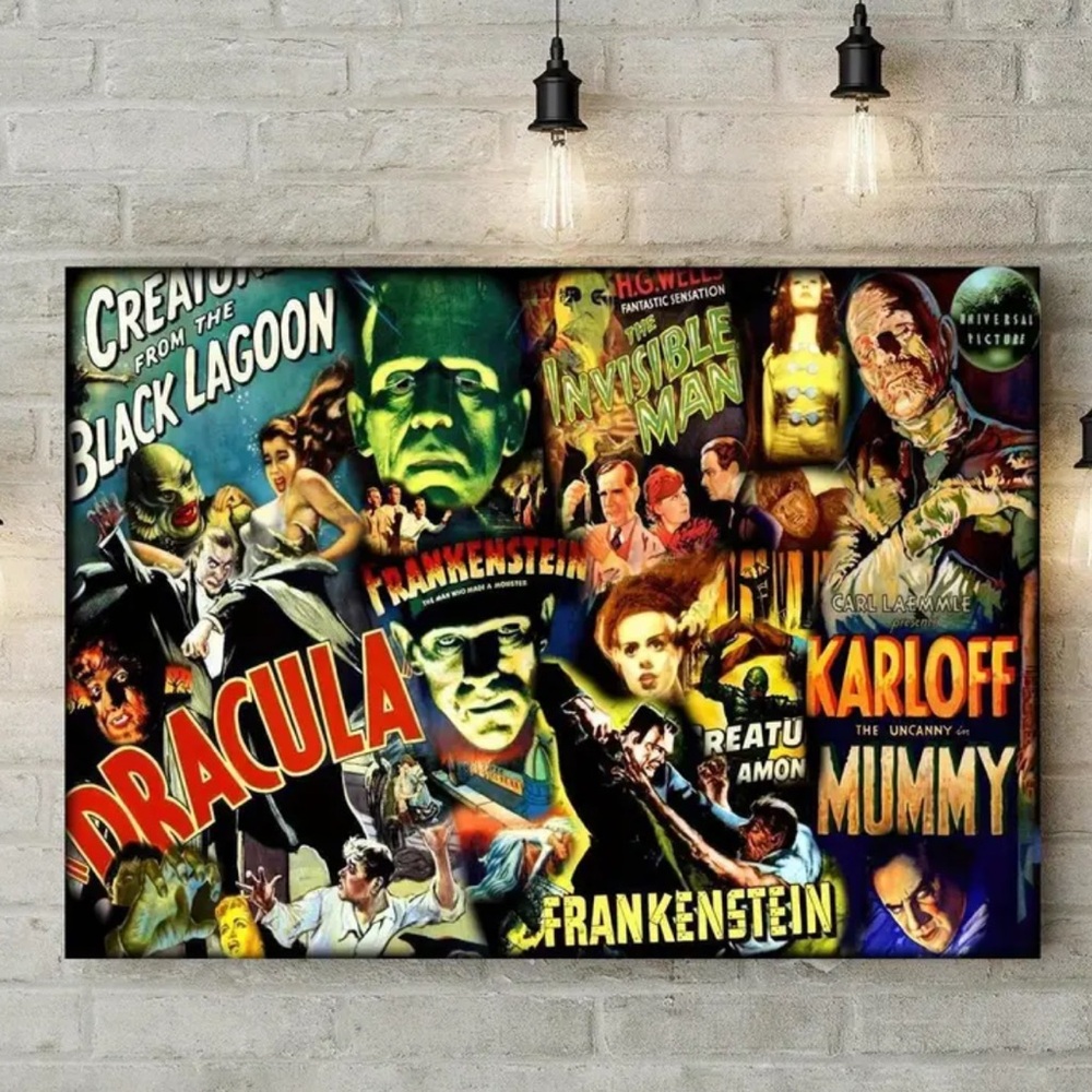 Universal Monsters Canvas Print Collage Horror Icons Wall Art